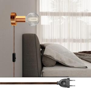 Creative cables Spostaluce, nástěnná kovová lampa s vypínačem a zástrčkou Barva: Chrom