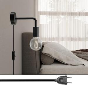Creative cables Spostaluce, nástěnná kovová lampa s prodloužením do tvaru l s vypínačem a zástrčkou Barva: Bílá
