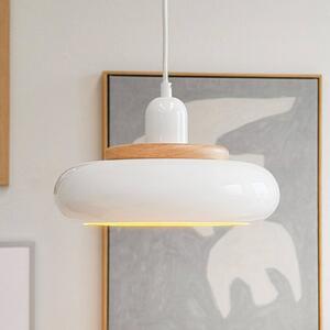 Dyberg Larsen Závěsné světlo Planet Mini, bílé, Ø 27 cm, kov, stmívatelný, Bílá / opál, Obývací pokoj / jídelna, kov, Design