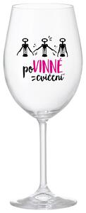 POVINNÉ CVIČENÍ - čirá sklenice na víno s potiskem 350 ml