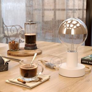 Creative cables Malá dřevěná stolní lampa Posaluce S Barva: Bílá