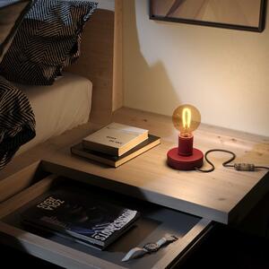 Creative cables Kožená stolní lampa Posaluce Barva: Černá