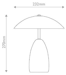 Elstead LED stolní lampa na baterie Poppy, světle modrá, výška 27 cm, kov, stmívatelné, stmívatelný, Modrá, Obývací pokoj / jídelna, Hliník, Vintage