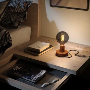 Creative cables Kožená stolní lampa Posaluce Barva: Černá