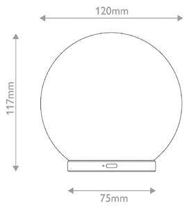 Elstead LED stolní lampa Luna na akumulátor, mramorově bílá/zlatá, 12 cm, stmívatelné, stmívatelný, Bílá / opál, Obývací pokoj / jídelna, Kámen, Koule