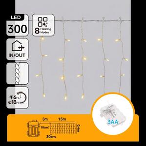 Aigostar - LED Venkovní vánoční řetěz 300xLED/8 funkcí 18x0,4m IP44 teplá bílá