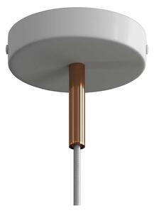 Creative cables Závěsná lampa s textilním kabelem, kovovými detaily a 7cm kabelovou průchodkou Barva: Bílá-měď