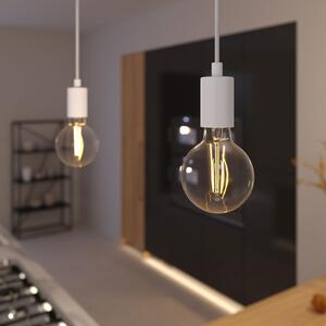 Creative cables Závěsná lampa s textilním kabelem a jednobarevnými kovovými detaily Barva: Černá