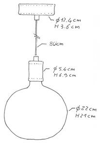 Creative cables Závěsná lampa s textilním kabelem a koženými detaily Barva: Hnědá