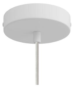 Creative cables Závěsná lampa s textilním kabelem a jednobarevnými kovovými detaily Barva: Bílá