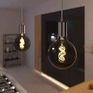 Creative cables Závěsná lampa s textilním elektrickým kabelem a kovovými detaily Barva: Černá Perleť