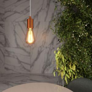 Creative cables Závěsná lampa s textilním kabelem a matnými kartáčovanými kovovými detaily Barva: Matná měď