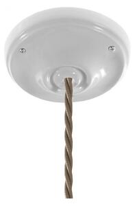 Creative cables Závěsná lampa se spirálovým textilním kabelem a bílými detaily z porcelánu Barva: Bílá-Tc53