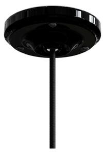 Creative cables Závěsná lampa s textilním kabelem a barevnými detaily z porcelánu Barva: Černá