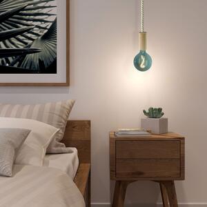 Creative cables Závěsná lampa s XL námořnickým kabelem a dřevěnými detaily Barva: Neutrální-Cls06
