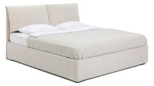 Béžová čalouněná dvoulůžková postel s úložným prostorem s roštem 160x200 cm Thessa Pillow – Bonami Selection