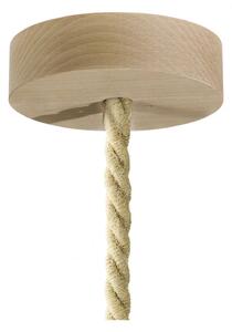 Creative cables Závěsná lampa s XL námořnickým kabelem a malou dřevěnou objímkou s kůrou Barva: Hnědá