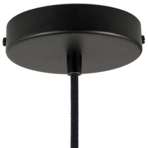 Creative cables Závěsná lampa s textilním kabelem, stínidlem duedì base a kovovými detaily Barva: Černá