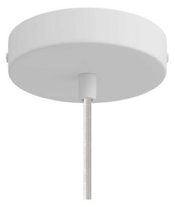 Creative cables Závěsná lampa s textilním kabelem, stínidlovým rámem magnum a kovovými detaily Barva: Bílá