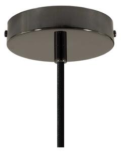 Creative cables Závěsná lampa s textilním kabelem, kovovými detaily s velkým kruhovým stínidlem Barva: Černá