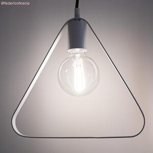 Creative cables Závěsná lampa s textilním kabelem, stínidlem duedì base a kovovými detaily Barva: Bílá