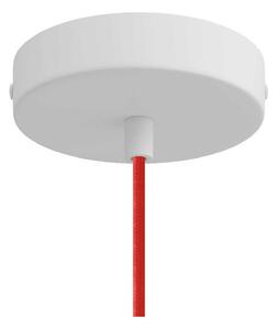 Creative cables Závěsná lampa s textilním kabelem a keramickým stínidlem zvon M Barva: Lesklá bílá