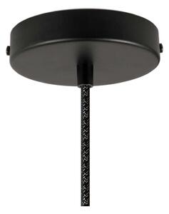 Creative cables Závěsná lampa s textilním kabelem a keramickým stínidlem zvon XL Barva: Lesklá bílá