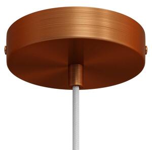 Creative cables Závěsná lampa s textilním kabelem, stínidlem Tub-E14 a kovovými detaily Barva: Matný bronz