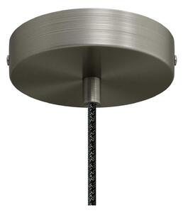 Creative cables Závěsná lampa s textilním kabelem a keramickým stínidlem mini zvon XS Barva: Černá-bílá