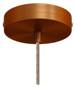Creative cables Závěsná lampa s textilním kabelem a keramickým stínidlem zvon M Barva: Rezavý efekt-bílá