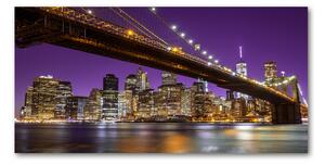 Foto obraz skleněný horizontální Manhattan noc osh-81069964