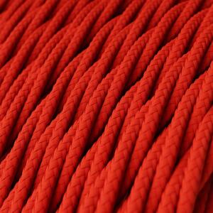 Creative cables Závěsná lampa s textilním kabelem, stínidlovým rámem diamant a kovovými detaily Barva: Červená