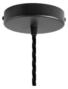 Creative cables Závěsná lampa s textilním kabelem, stínidlovým rámem kapka a kovovými detaily Barva: Černá