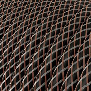 Creative cables Závěsná lampa s textilním kabelem, industriálním keramickým stínidlem a kovovými detaily Barva: Rezavý efekt-bílá