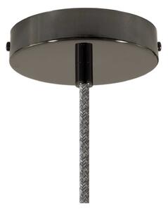 Creative cables Závěsná lampa s textilním kabelem, industriálním keramickým stínidlem a kovovými detaily Barva: Černá-měď