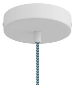 Creative cables Závěsná lampa s textilním kabelem, plátěným stínidlem a kovovými detaily Barva: Světle modrá