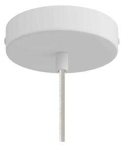 Creative cables Závěsná lampa s textilním kabelem, stínidlem Ghostbell s kovovými detaily Barva: Bílá