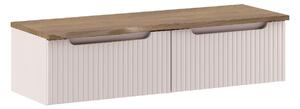 Comad Závěsná skříňka pod umyvadlo Nova Cashmere s deskou 120 cm kašmírová/dub casella