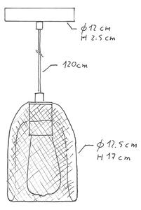 Creative cables Závěsná lampa s textilním kabelem, stínidlem Ghostbell s kovovými detaily Barva: Bílá