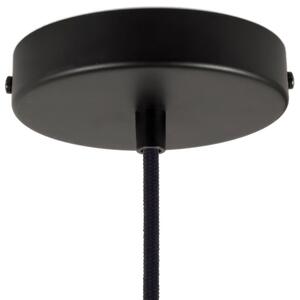 Creative cables Závěsná lampa s textilním kabelem, stínidlem Ghostbell s kovovými detaily Barva: Černá