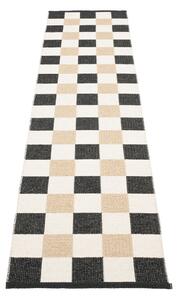 Černo-krémový vnitřní a venkovní běhoun 70x300 cm Pix Black Vanilla – Pappelina