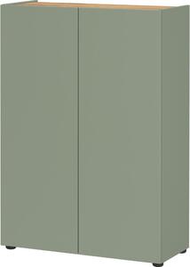 Šalvějově zelená skříňka v dekoru dubu 74x105x33 cm Alviano – Germania