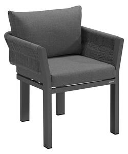 Zahradní jídelní židle BORROMEO BLACK GREY Exteriér | Zahradní židle