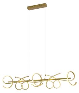 Designové závěsné svítidlo zlaté obdélníkové s 3-stupňovým stmíváním - Krisscross