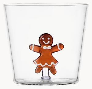 Ručně vyrobený pohárek z borosilikátového skla's figurkou Mrs Gingerbread Nutcracker