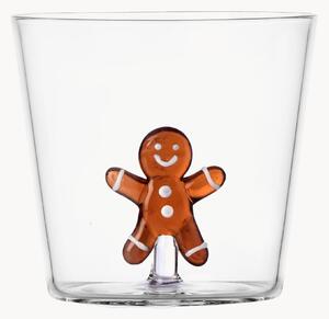 Ručně vyrobený pohárek z borosilikátového skla's figurkou Mr Gingerbread Nutcracker