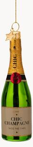 Ručně foukaná vánoční ozdoba Champagne Bottle