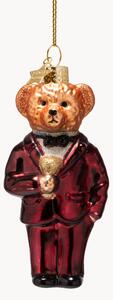 Ručně foukaná vánoční ozdoba Bear In Clothes