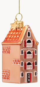 Ručně foukaná vánoční ozdoba Amsterdam Canal House