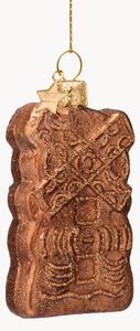 Ručně foukaná vánoční ozdoba Dutch Speculaas Koekje